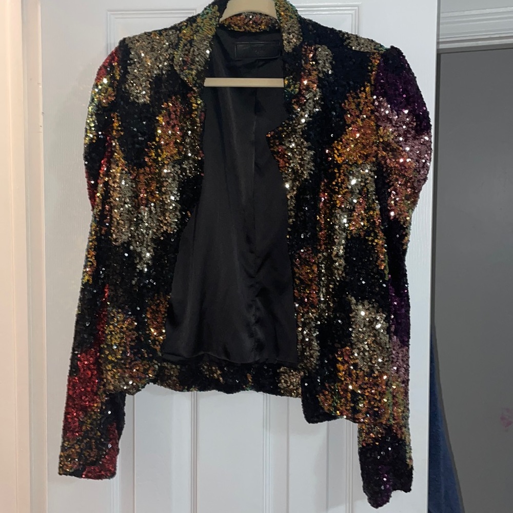 BLANKNYC puffersleeve sequined jacket, never worn, Size MEDIUM